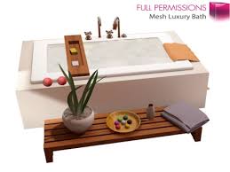 Rice effect bath mat towel pack. Second Life Marketplace Full Perm Mesh Luxury Bathtub With Accessories