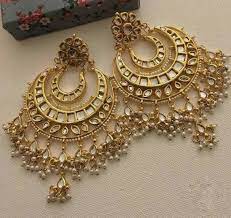Indian Jewelry Big Golden Tone Chandbalis Traditional Etsy Traditional Jewelry Indian Earrings Silver Jewellery Indian