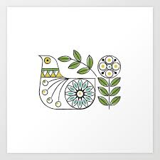 À propos de cette pièce. Mid Century Danish Bird Art Print By Midparkprints Society6