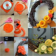 Bricolage Maison Facile En 60 Idees De Decoration Automnale Rose En Feutrine Diy Automne Bricolage Maison