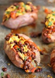 Vegetarian Black Bean Chili Stuffed Sweet Potatoes Recipe Vegan Comfort Food Food Vegetarian Recipes