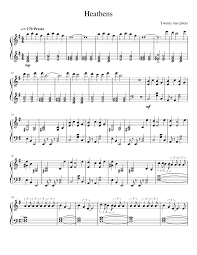 chorus c am e all my friends are heathens, take it slow c am e wait for them to ask you who you know. Heathens Twenty One Pilots Sheet Music For Piano Solo Musescore Com