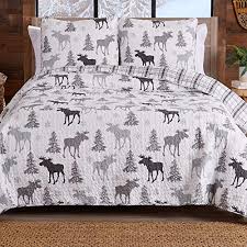 Find a huge selection of luxury rustic bedding and rustic bedroom furniture sets. Lodge Bedspread King Size Quilt With 2 Shams Cabin 3 Piece Reversible All Season Quilt Set Rustic Quilt Coverlet Bed Set Wilderness Collection Moose Grey Pricepulse