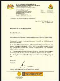 Surat penolakan daripada jabatan imigresen malaysia c. Pengumuman Penting Imigresen Malaysia Berlaku Selama Mco