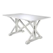 The cottage white pedestal base is made from acacia and pine wood, while the tabletop. Cardwell Rectangular Dining Table Farmhouse Style W Distressed White Wood Grain Chic Design Buy Online In Angola At Angola Desertcart Com Productid 146930463