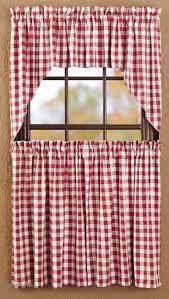 Buffalo Check Valence Curtains Buffalo Red Check Curtain Panels Swag Prairie Curtain Tiers Valance French Country Kitchens Swag Curtains Curtains