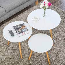 Nesting Tables Set Of 3 Coffee Table Round End Side Table Night Stand Table Telephone Sofa Snack Table For Livi Coffee Table Living Room Table Sofa Snack Table