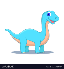 Cute Little Cartoon Baby Dinosaur Diplodocus Vector Image