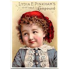 Lydia E. Pinkham's Vegetable Compound ~ Antique Victorian Trade Card ~ Cute  Girl Advertisement