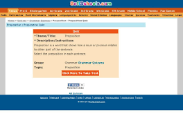 Preposition Quiz From Softschools Com Prepositions Phonics Games Quiz