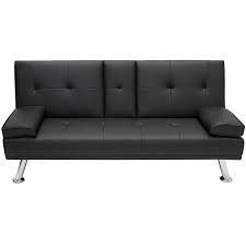 Amazon Com Best Choice Products Modern Entertainment Futon Sofa Bed Fold Up Down Recliner Couch With Cup Holders Furniture Futon Leather Futon Futon Bedroom