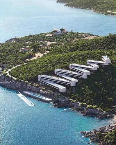Conceptual rendering of a luxury coastal resort development in Albania.