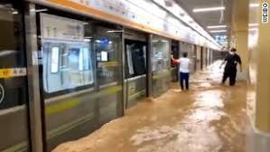 Beijing — heavy flooding has hit central china following unusually heavy rains, with the subway system in the city of zhengzhou inundated with rushing water. Sz Fcvy7ffcvxm