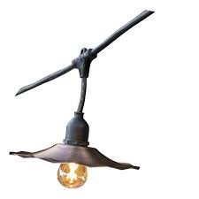 Abat jour vintage in vendita in arredamento e casalinghi: Aussenlichtgirlande Mit Verkupfertem Stahlschirm 10 Vintage Gluhbirnen E27 Led Fassung Warmweiss Retro Light 6m