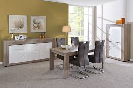 Salle A Manger Complete Moderne Couleur Chene Gris Et Blanc Laque Xavier Salle A Manger Moderne Salle A Manger Complete Table Salle A Manger