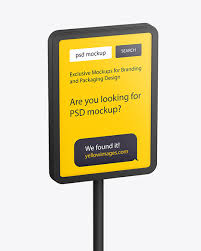 Download Plastic Stand Mockup In Outdoor Advertising Mockups On Yellow Images Object Mockups PSD Mockup Templates