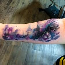 45 Really Awesome Galaxy Tattoos Watercolor Cat Tattoo Watercolor Cat Cat Tattoo