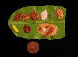 Miniature Clay Food Banana Leaf Non Veg Thali South Indian Etsy Clay Food Veg Thali Banana Leaf