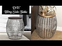 Bling Side Table Diy Unique Room Decor On A Budget Youtube Diy Side Table Diy Table Diy Wall Art Decor