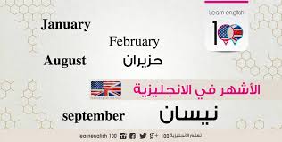 الاشهر بالانجليزي والعربي بالترتيب واختصاراتها Grammar