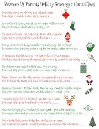 70 Printable Christmas Scavenger Hunt Clues Between Us Parents Christmas Scavenger Hunt Scavenger Hunt Clues Christmas Printables