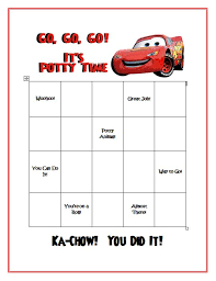 Remember that kids will move forward and slide back a bit during the process. Free Printable Cars Potty Training Chart Bambu