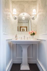 In a powder room, for example, experimenting with color and pattern is so much less intimidating than it is in a massive, wide open space. Powder Room Traditional Powder Room Toronto By Vanessa Francis Luxury Powder Room Bathroom Remodel Tile Basement Bathroom Remodeling
