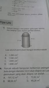 Maybe you would like to learn more about one of these? Sebuah Bangun Merupakan Gabungan Tabung Dan Belahan Bola Seperti Gambar Tersebut Brainly Co Id