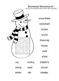 Not Available Snowman Word Search