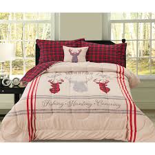 Shop wayfair for the best split king comforter sets. 4 Piece Hunting Fishing Canoeing King Comforter Bedding Set With Throw Pillow Deer Rustic Lodge Buffalo Check Plaid Tan Red Grey Walmart Com Walmart Com