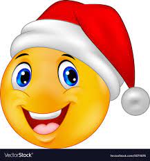 Smiling smiley emoticon in a santa hat Royalty Free Vector