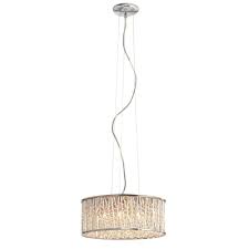 Home Decorators Collection 6 Light Polished Chrome And Crystal Drum Shape Pendant 9411 Ndm The Home Depot