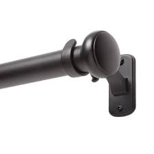 Kenney Weaver 37 In 72 In Adjustable 1 In Single Indoor Outdoor Rust Resistant Curtain Rod In Black Kn90000rem The Home Depot Outdoor Curtain Rods Curtain Rods Single Curtain Rods