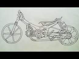 Menggambar motor rxking drag bike 201m, dragbike indonesia dengan pensil dan alat tulis lainya. Menggambar Seketsa Motor Drag Jupiter By Dimas Drawing Art