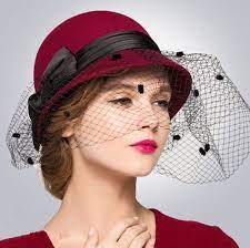 Ladies Ribbon Bow Cloche Hat With Veil Elegance Winter Felt Bowler Hats Outfits With Hats Cloche Hat Outfit Cloche Hat