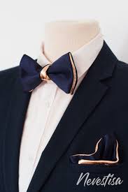 Plaid tie men's silk tie and pocket square cufflinks tie clip set wedding business. Navy Blue And Gold Mens Satin Leather Bow Tie Set Groom Etsy In 2021 Bow Tie Wedding Gold Bow Tie Leather Bow Tie