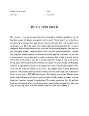 0 ratings0% found this document useful (0 votes). Reflection Paper Posc Rusty B Lumen Bs Ict 1 Posc 7 30 9 00 Court Visit Reflection Paper The Moment I Entered The Court I Ve Seen Criminals In The Course Hero