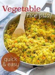Easy Vegetable Rice Pilaf Recipe Rice Side Dishes Vegetable Rice Easy Rice Recipes