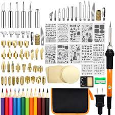 110 Pcs Wood Burning Kit Wood Tool With Adjustable On Off Switch Control Temperature 200 450 ƒ In 2020 Wood Burning Kits Wood Burning Tool Wood Burning Pen