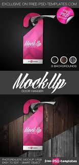 Free Door Hanger Mock Up In Psd Door Hanger Template Door Hangers Mockup