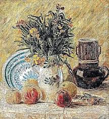 Vase with fifteen sunflowers * künstler: Description Of Vincent Van Gogh S Painting A Vase Of Flowers With A Coffee Pot And Fruits Paintings 2021