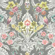 Available for download and commercial use. 2903 25860 Wallpaper Vera Multicolor Retro Floral Damask Wallpaper