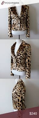 Dolce Gabbana Velour Leopard Blazer Jacket It 40 Authentic