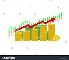 money stock chart rising arrow business finance objects