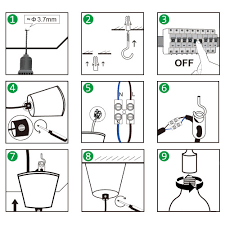 If installing a hanging fixture most hanging lights have a supporting chain or cable, through which (or next to) the wires should be threaded (or hung). Orange Decorative Led Drop Ceiling Hanging Light Fixture With G95 Led Big Globe Light Bulb 6w Warm White Lighting Maximum 168cm Adjustable Height 1 Lamp And 1 Led Bulb By Enuotek