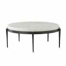 Boasting clean lines, the smooth round white marble coffee table is suited to a contemporary living space. 34 Round Coffee Table Modern Black White Gold Leaf Iron Marble Ebay
