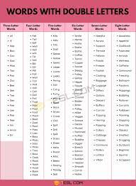 Find all the valid words with 4 letters. Words With Double Letters 350 Popular Double Letter Words 7esl