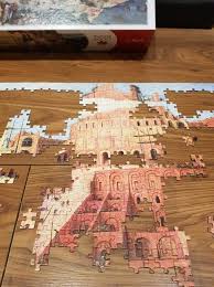 This is a 377 piece wooden jigsaw puzzle of pieter bruegel the elder's tower of babel (the vienna one). It Begins 4000 Piece Tower Of Babel By Trefl Borders And Skyline And Most Of The People Done Jigsawpuzzles
