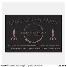 Rose Gold Circle Salon Logo Grand Opening Sign Zazzle Com Salon Logo Rose Gold Circle Circular Logo