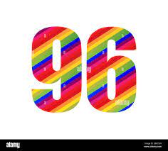 96 Number Rainbow Style Numeral Digit. Colorful Ninety Six Number Vector  Illustration Design Isolated on White Background Stock Photo - Alamy